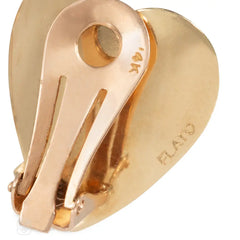 Retro Flato ruby and gold heart earrings