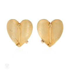 Retro Flato ruby and gold heart pins
