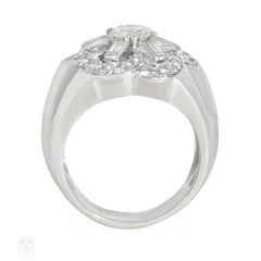 Retro French diamond cluster ring