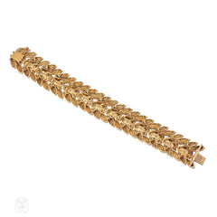 Retro French gold and multigem flower bracelet