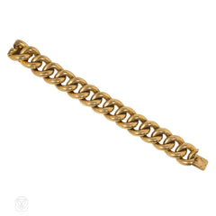 Retro French gold curblink bracelet