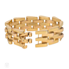 Retro French gold escalator tank bracelet