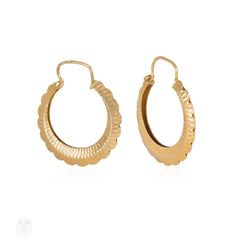 Retro French gold hoop earrings