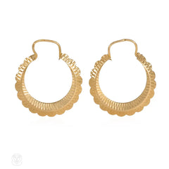 Retro French gold hoop earrings