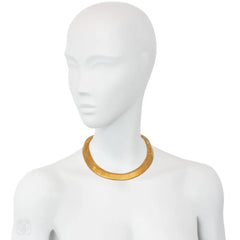 Retro French gold pyramidal tubogas necklace