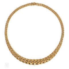 Retro French reversible gold curblink necklace