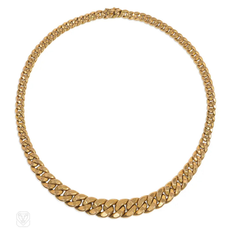 Retro French Reversible Gold Curblink Necklace