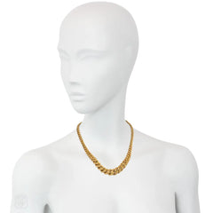 Retro French reversible gold curblink necklace