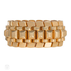 Retro French rose gold tank bracelet