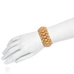 Retro French rose gold tank bracelet