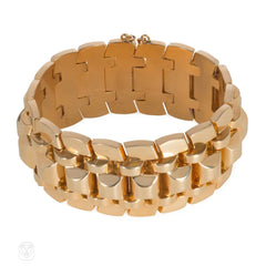 Retro French rose gold tank bracelet