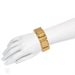 Retro geometric gold bracelet
