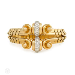 Retro gold and diamond bracelet, Mauboussin