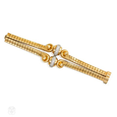 Retro gold and diamond bracelet, Mauboussin