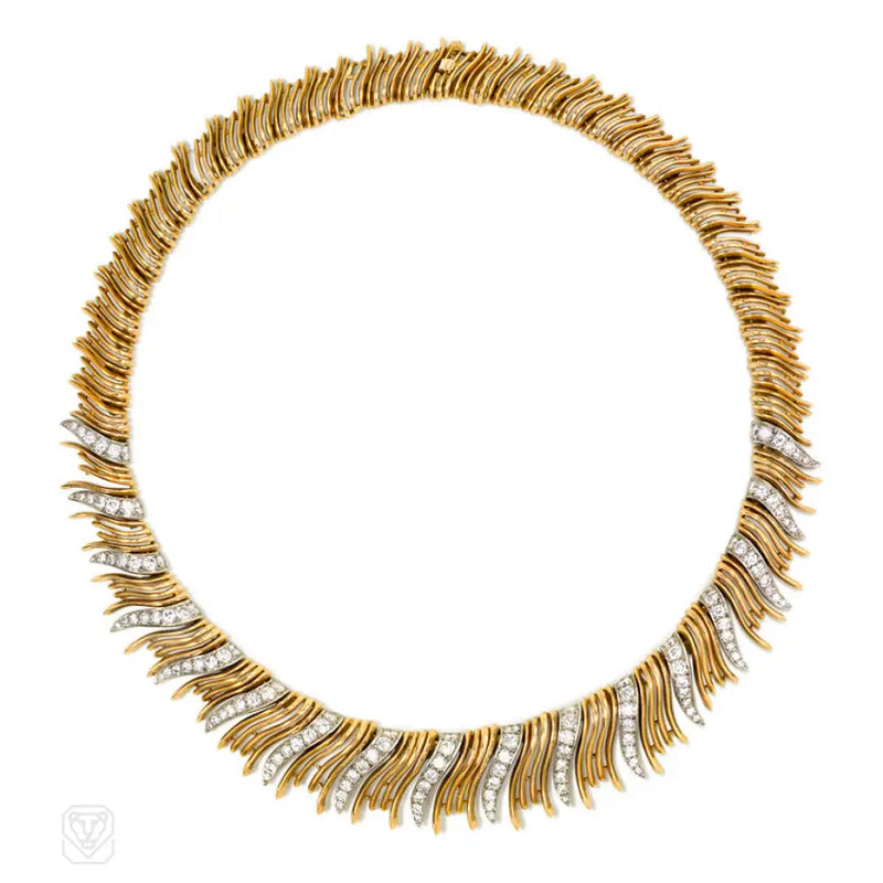 Retro Gold And Diamond Fringe Necklace Boucheron