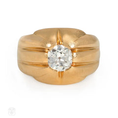 Retro gold and diamond gypsy ring