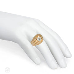 Retro gold and diamond gypsy ring