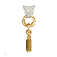 Retro gold and diamond tassel brooch, Boucheron