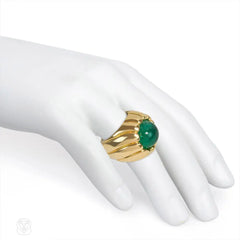 Retro gold and emerald cocktail ring, Cartier