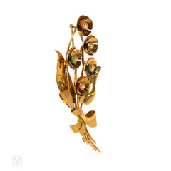 Retro gold and enamel bouquet brooch, Cartier