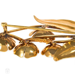 Retro gold and enamel bouquet brooch, Cartier