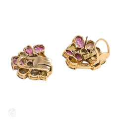 Retro gold and gemset earrings