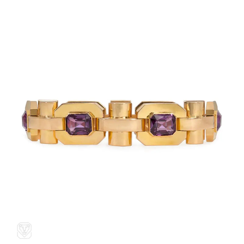 Retro Gold And Synthetic Corundum Bracelet