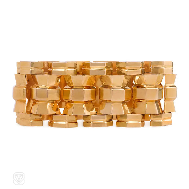 Retro Gold Column - Link Tank Bracelet