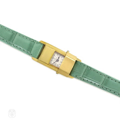 Retro gold concealed dial wristwatch, Cartier