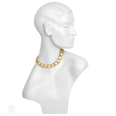 Retro gold curblink necklace convertible to a pair of bracelets, Cartier