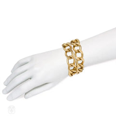 Retro gold curblink necklace convertible to a pair of bracelets, Cartier