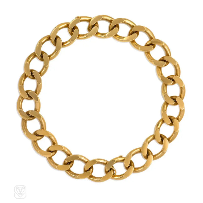 Retro Gold Curblink Necklace Convertible To A Pair Of Bracelets Cartier