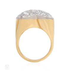 Retro gold, diamond, and platinum ring, René Boivin