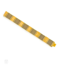 Retro gold etched trapezoid bracelet