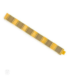 Retro gold etched trapezoid bracelet