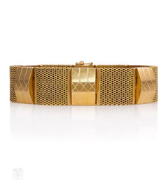 Retro gold etched trapezoid bracelet