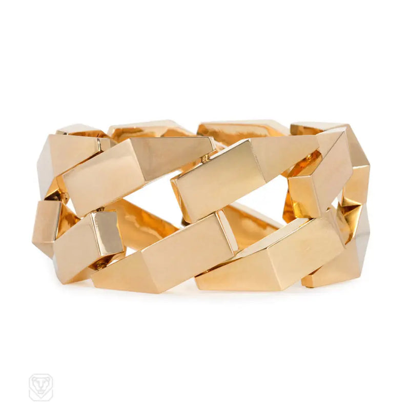 Retro Gold Faceted - Link Bracelet. France
