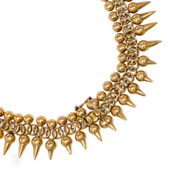 Retro gold fringe necklace