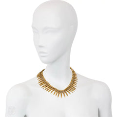 Retro gold fringe necklace