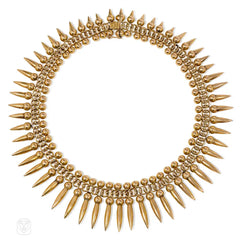 Retro gold fringe necklace