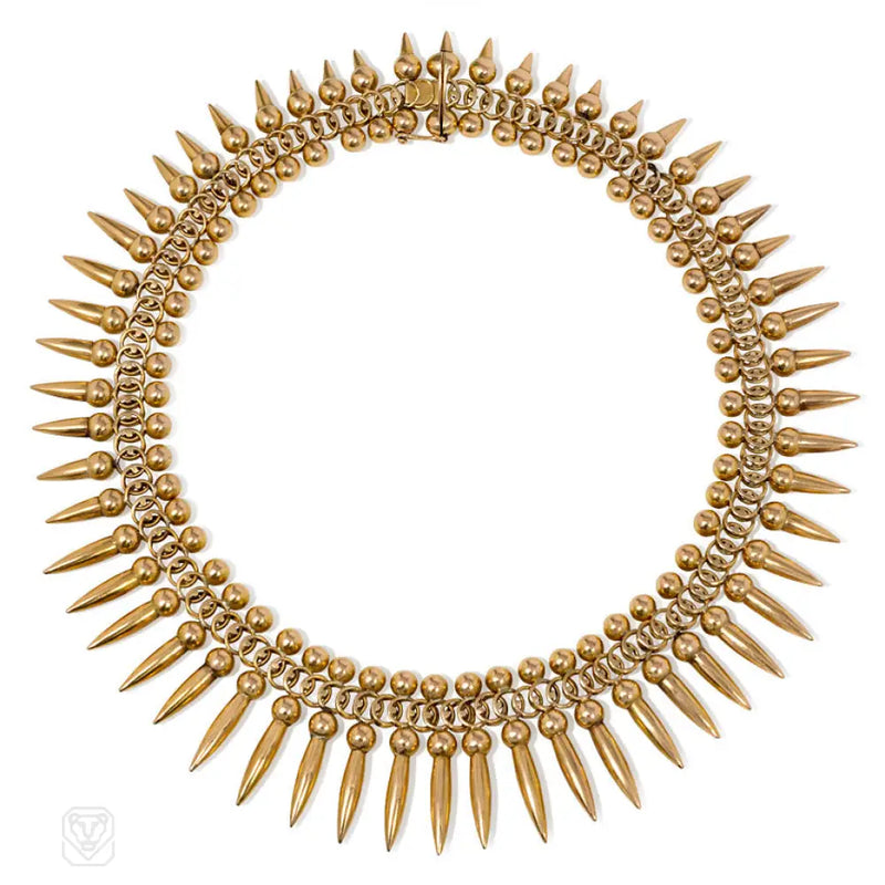 Retro Gold Fringe Necklace