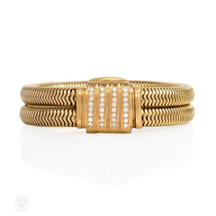 Retro gold gaspipe bracelet