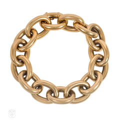 Retro gold oval link bracelet