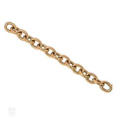 Retro gold oval link bracelet