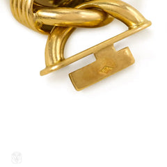 Retro Gold Ribbed Link Bracelet, Van Cleef & Arpels