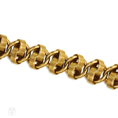 Retro Gold Ribbed Link Bracelet, Van Cleef & Arpels