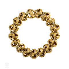 Retro Gold Ribbed Link Bracelet, Van Cleef & Arpels