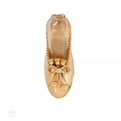 Retro gold shoe posy brooch, Flato