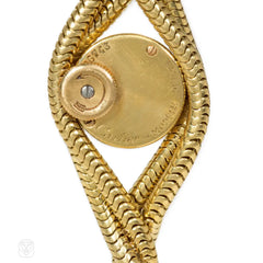 Retro gold twisted snakechain bracelet watch, Cartier, Paris