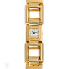 Retro gold wrist watch, Cartier